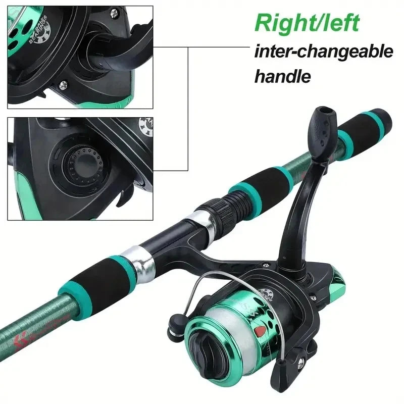 Telescopic Fishing Rod and Reel Combo Kit with Hooks, Baits, and Travel Case
